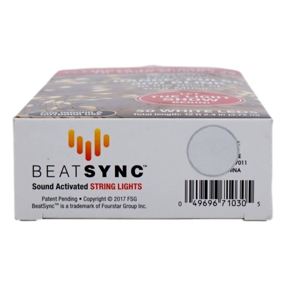 Beatsync Sound Activated String Lights 50 White Led 12 Ft Indoor Outdoor New - Picture 3 of 5